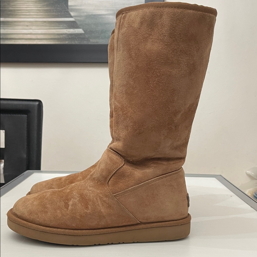UGG CLASSIC TALL II KENLY LONG WITH ZIP CHESTNUT BOOTS WOMENS SIZE 9